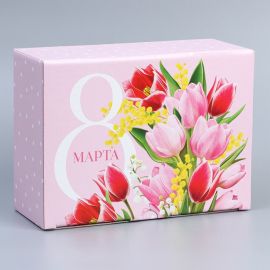 Коробка сборная «8 марта», 26 х 19 х 10 см