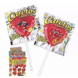 Леденец на палочке Fini Caretos Funny Faces со вкусом клубники, 8 гр